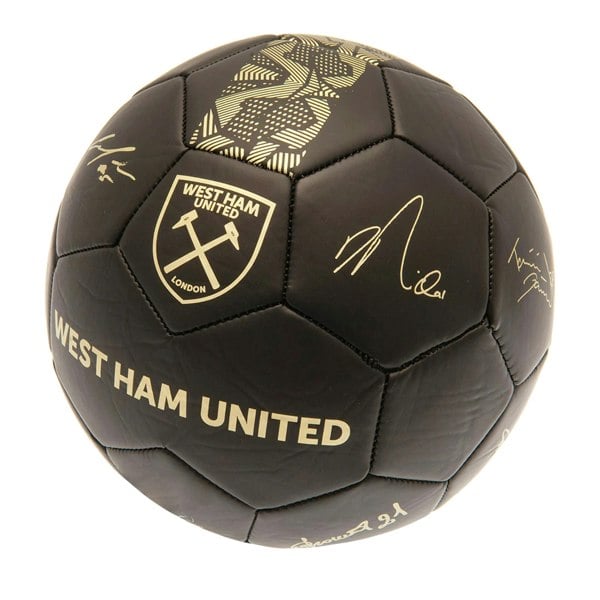 West Ham United FC Signature Football - Matt Black/Gold