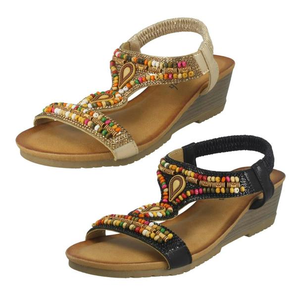 Savannah Ladies Savannah Wedge Heeled Sandals F12125