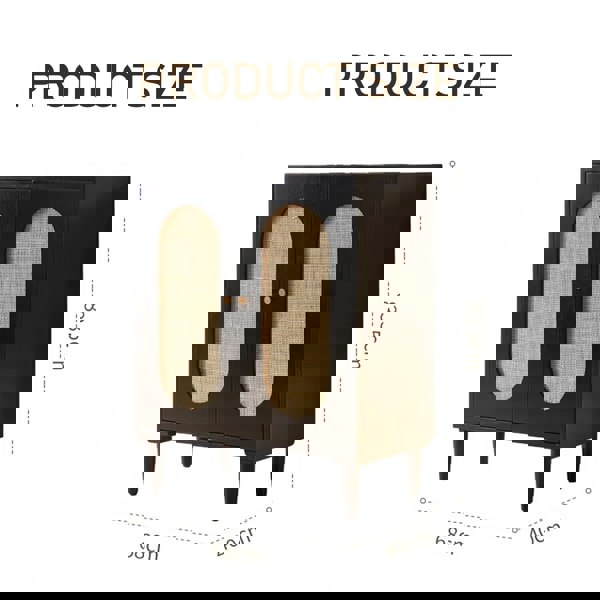 Beatrix Retro Rattan Sideboard with dining table and sideboard