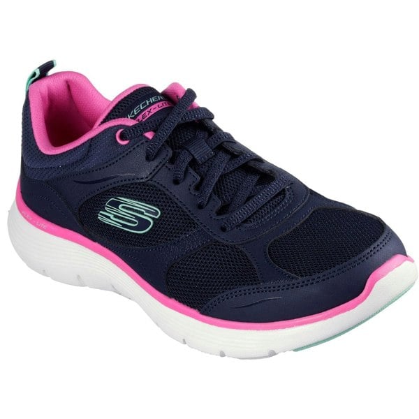 Skechers Women's Flex Appeal 5.0 Fresh Touch Trainers in Navy/Hot Pink
