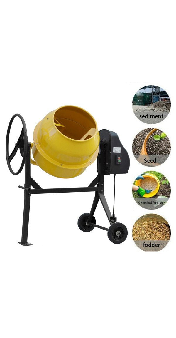 Living and Home 110cm W x 70.5cm D Electric Portable Cement Concrete Mixer with Wheels