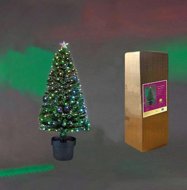 2ft to 6ft Pre-Lit Fibre Optic Christmas Trees with Berries, PVC and LEDs image 3