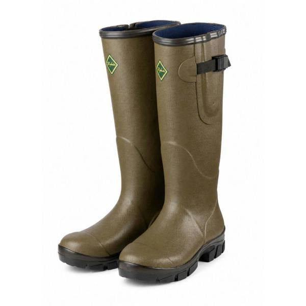 Rydale Lisset Men's Neoprene Lined Wellington Boots in Light Khaki front view