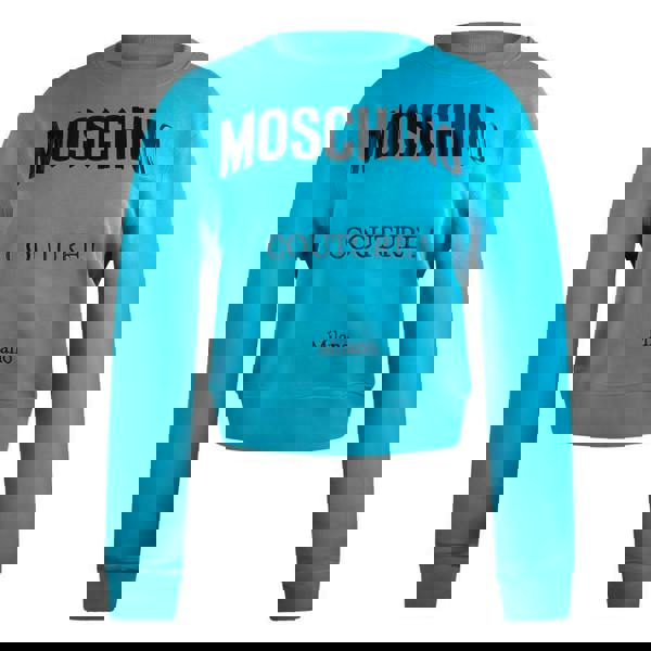 Moschino Unisex Adult Couture Logo Sweatshirt - Turquoise Blue - 