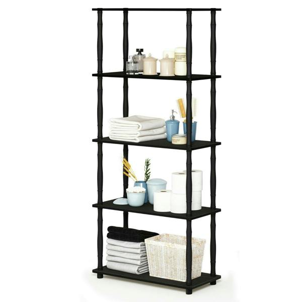 WALPLUS Turn-N-Tube 5-Tier Multipurpose Shelf Display Rack with Classic Tubes, Espresso/Black perfect for organized storage and display