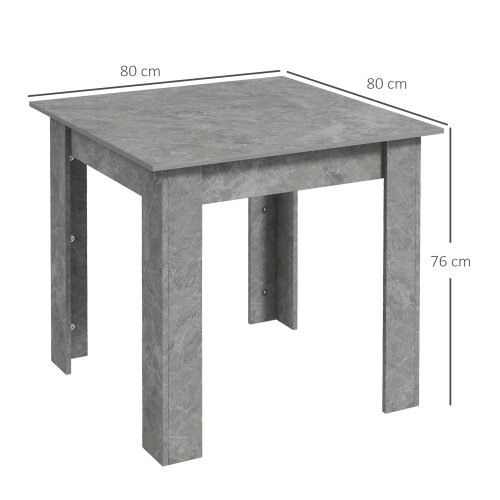 Wyld Haus Kava Cement Grey Square Dining Table With Faux Cement Finish Compact Modern Style