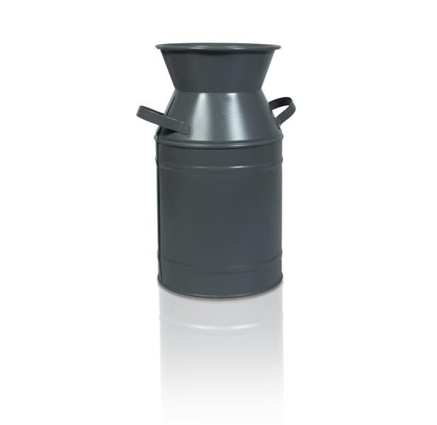 St Helens Vintage Metal Milk Churn Planter Grey