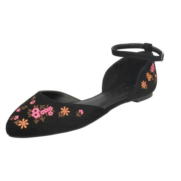 Spot On Ladies Spot On Ankle Strap Ballerinas