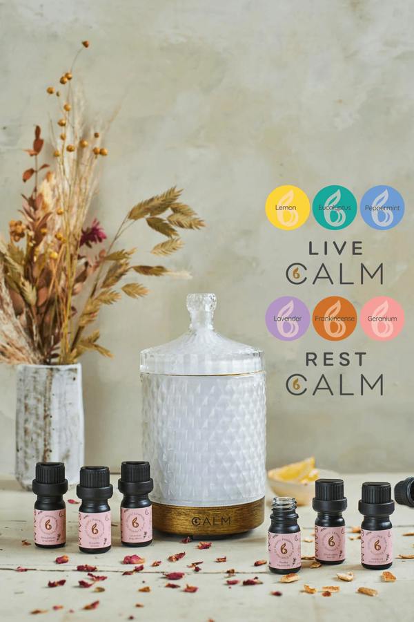 B Calm Aroma Diffuser with Live and Rest Calm Oil Sets - Energy, Sleep & Hormone Balance