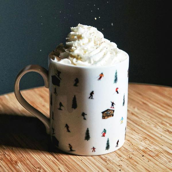 Powderhound Hut Skiing Mug