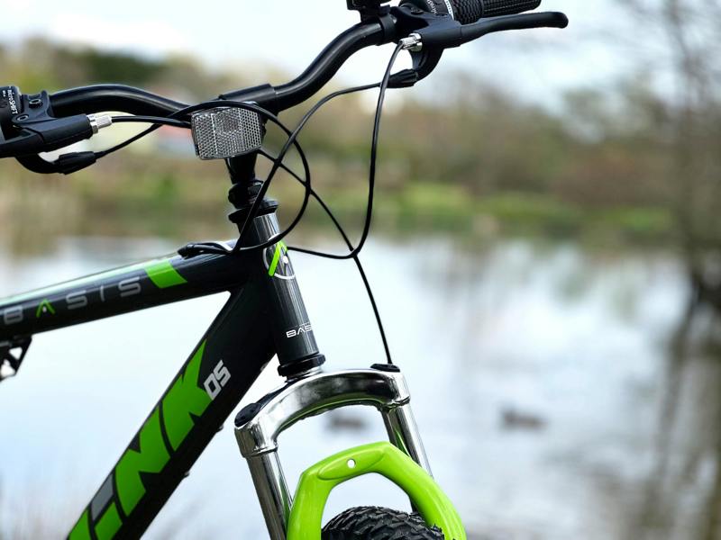 Basis Bikes Basis Link DS Full Suspension Mountain Bike, 26" Wheel - Graphite/Lime