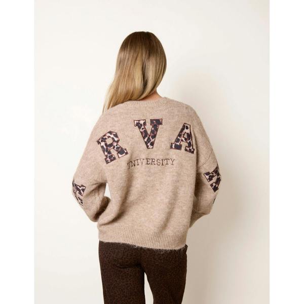Blue Vanilla Initial Leopard Embroidered Jumper