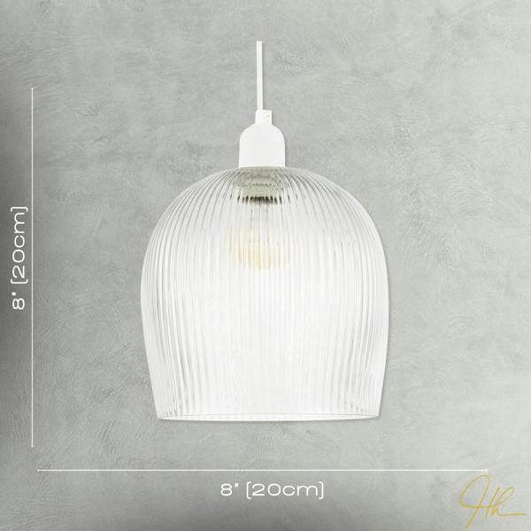 Modern Transparent Mini Line Ribbed Glass Pendant Ceiling Light Shade Image 7