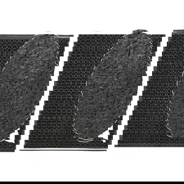 JVL Condor Classic Astro Turf-Look Rubber Scraper Mat, Black, 40x60cm