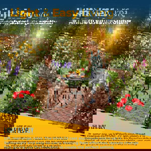 Centurion Supports VIVALDI 3-Piece Aluminium Garden Bistro Set - Round Table with Parasol Hole & 2 Generously Sized Armchairs - Baroque Design (Black)