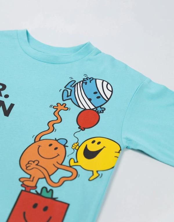 Vanilla Underground Mr. Men & Little Miss Boys Multicoloured Multi Character Multi-Pack of 3 Short-Sleeved T-Shirts