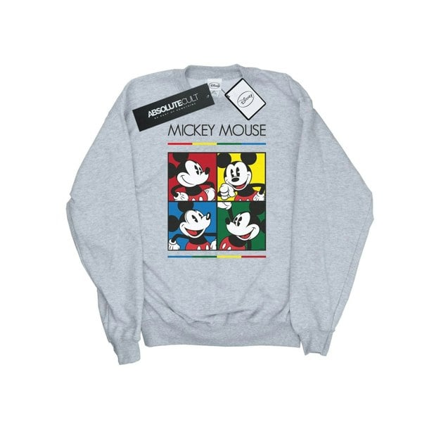 Disney Girls Mickey Mouse Square Colour Sweatshirt - Sports Grey