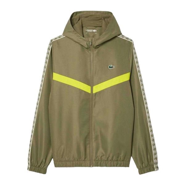 Lacoste Mens Monogram Tennis Track Jacket - Khaki Green - 
