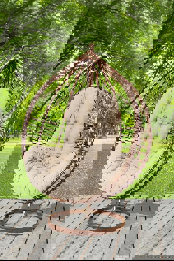 Living and Home Hanging Egg Chair Thick Cushion Swing Chair Pad