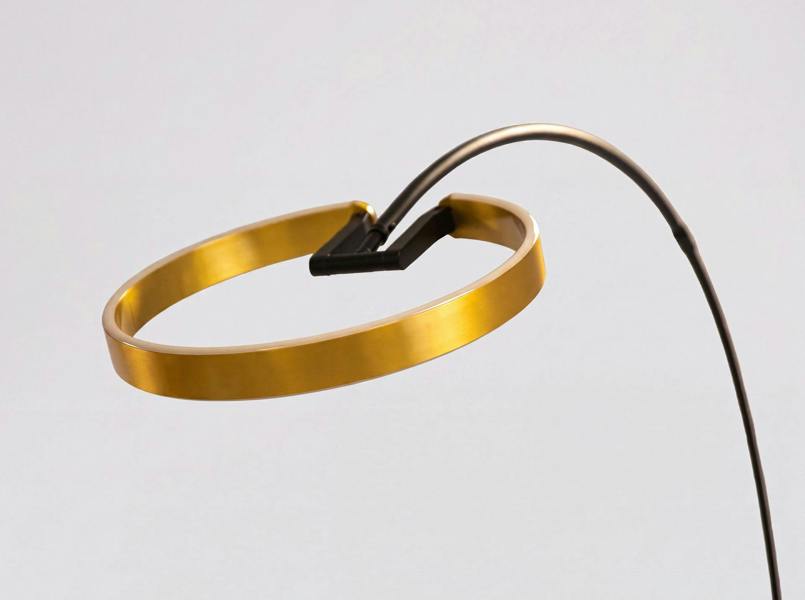 Angel Cerdá Floor lamp in polished gold steel and black steel 8097