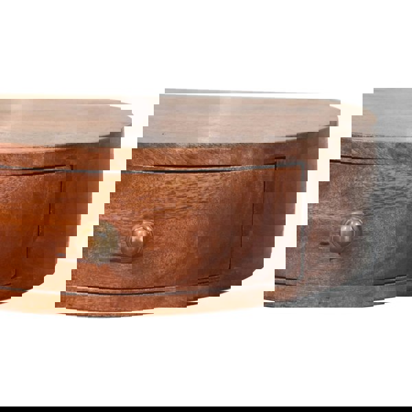 Artisan Furniture Solid Wood Honey Caramel Wall Mounted Rounded Bedside Table