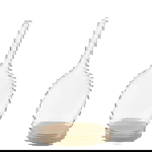 LSA Cloche Dome with Oak Base 19cm x 25.5cm Clear