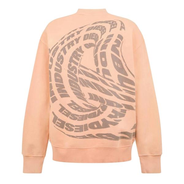 Diesel Mens Graphic Print Mock Neck Regular Sweatshirt - Beige - 