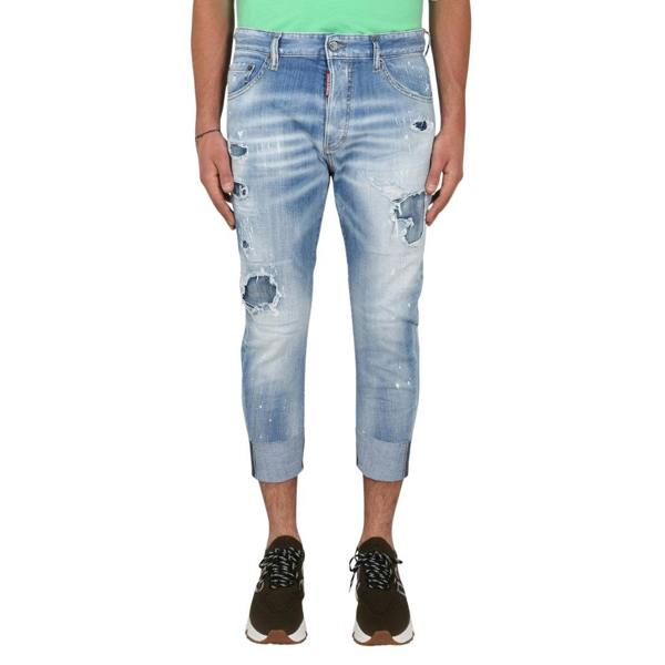 DSQUARED2 Sailor Jean Destroyed Reinforced Denim Blue Jeans W28