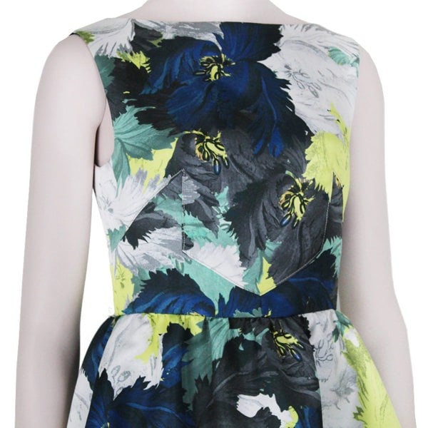 Erdem luxurious Kenya dress in a multicoloured floral satin fabric
