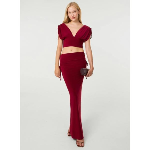Pink Vanilla Ruched Shoulder Crop Top