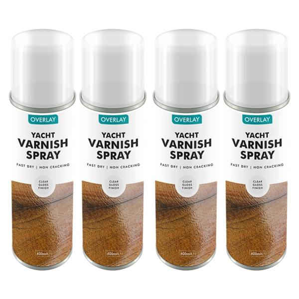 Overlay 4X Overlay Clear Gloss Yacht Varnish Professional Spray Paint 400ml