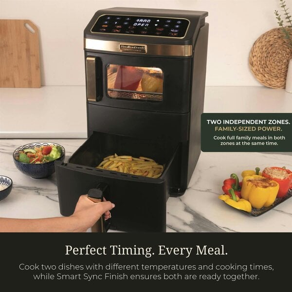Hamilton Beach Professional DualStack 14.5L Air Fryer Oven - Black & Brushed Brass