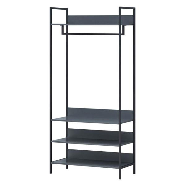Timber Art Design Zahra Bedroom Double Open Wardrobe 4 Shelves Furniture Storage Cupboard