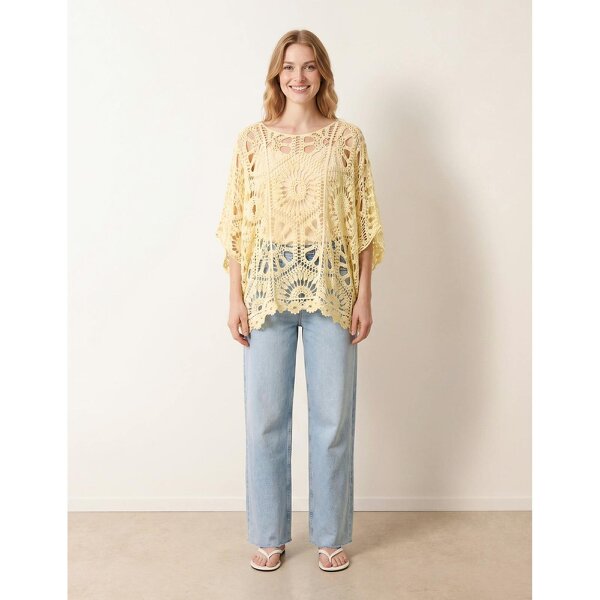 Blue Vanilla Crochet Detailed Kimono Top