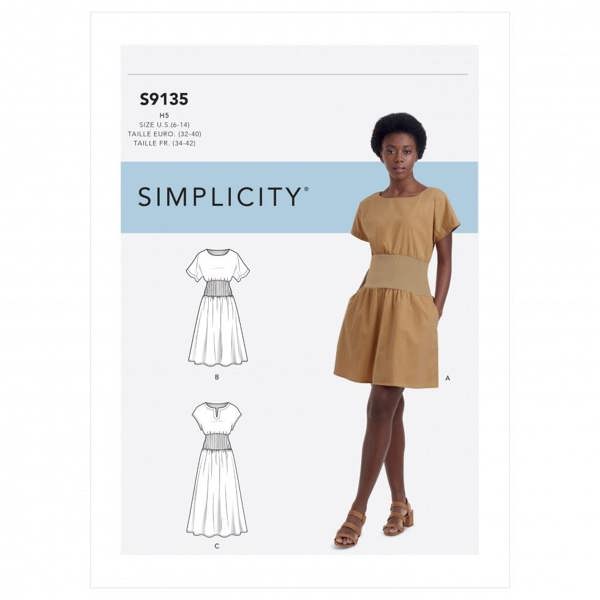 Simplicity Sewing Pattern 9135, Dresses for Women, H5 (6-8-10-12-14) - Intermediate