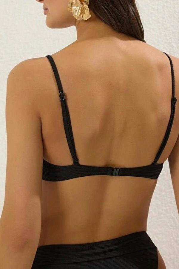 WOVCOR Knotted Strapless Covered Bikini Top