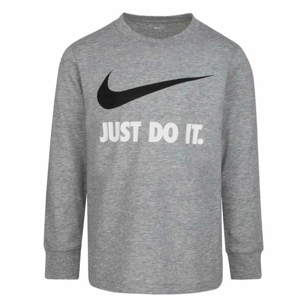 Nike Childrens/Kids Just Do It Swoosh Long-Sleeved T-Shirt - Dark Grey - 
