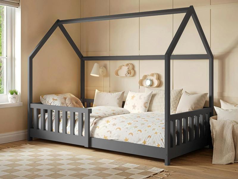 Flair Explorer Single Play House Floor Bed with Rails Wooden