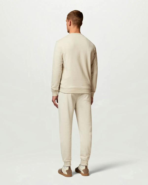 Belstaff Mens Logo Sweatshirt - Pale Stone | CHO | Designer Mens Crew Neck Sweatshirts