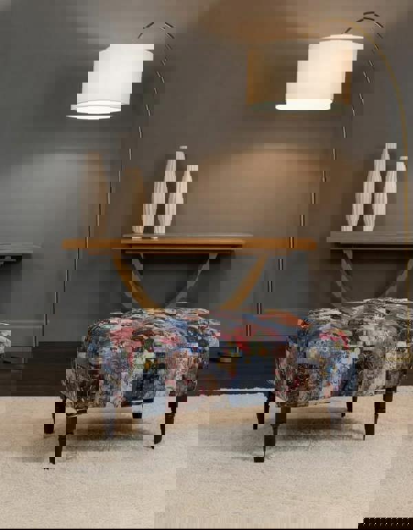 ISTOOLS Demask Upholstered Footstool Ottoman – Handmade Stylish Seating