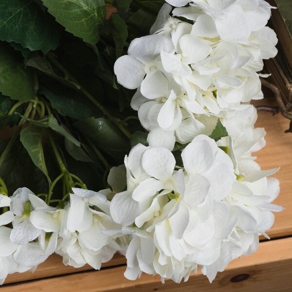 Wyld Haus Set of 3 Artificial Flowers White Hydrangea Bouquets