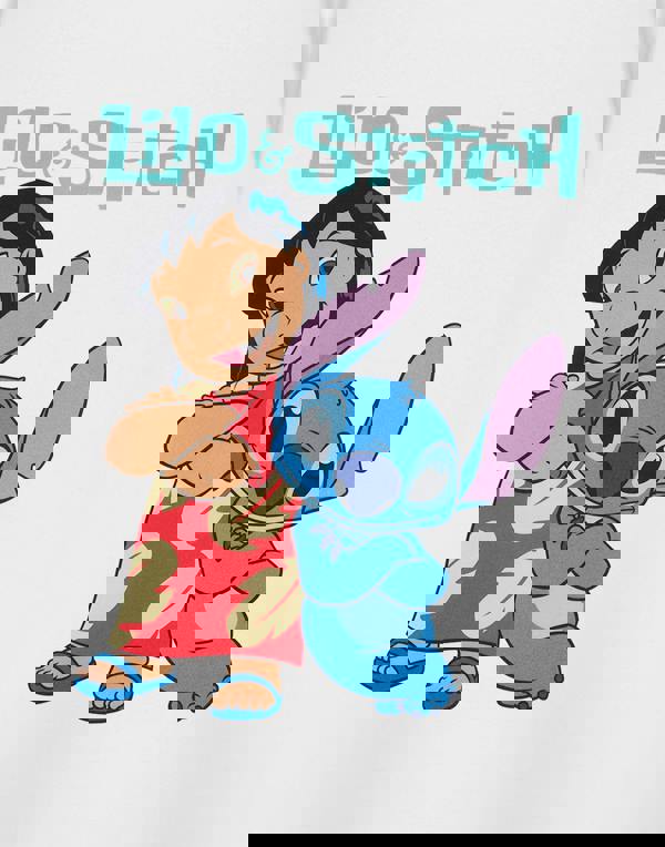 Disney Womens White Lilo & Stitch Adults Short Sleeved T-Shirt