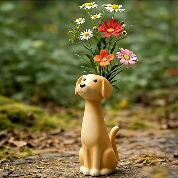 Leaper Cute Cat Dog Animal Shaped Decorative Flower Vase