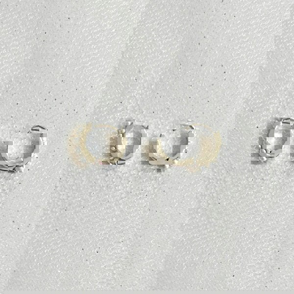 Small Hoop Earrings Pearl Hoop Earrings Silver Open