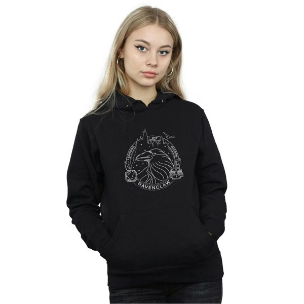 Harry Potter Womens/Ladies Ravenclaw Seal Hoodie - Black