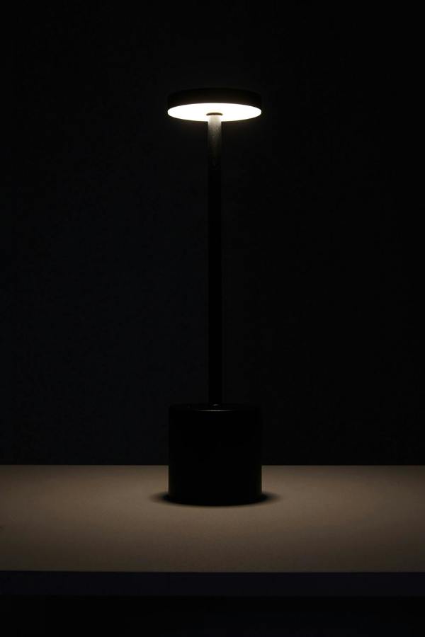 Living and Home Industrial-Style Rechargeable Dimmable Table Lamp Night Light