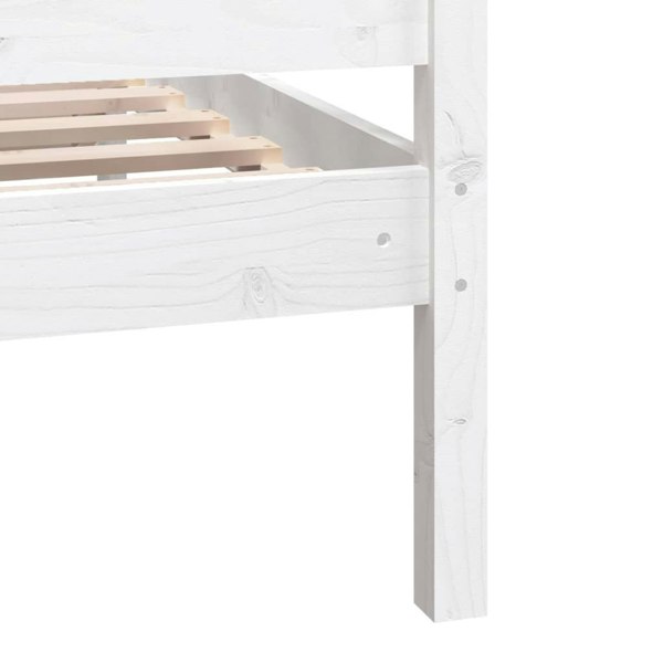 Berkfield Bed Frame White Solid Wood 140x190 cm