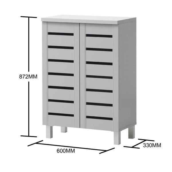 Timber Art Design 4 Tier Shoe Storage Cabinet 2 Door Cupboard Stand Rack Unit