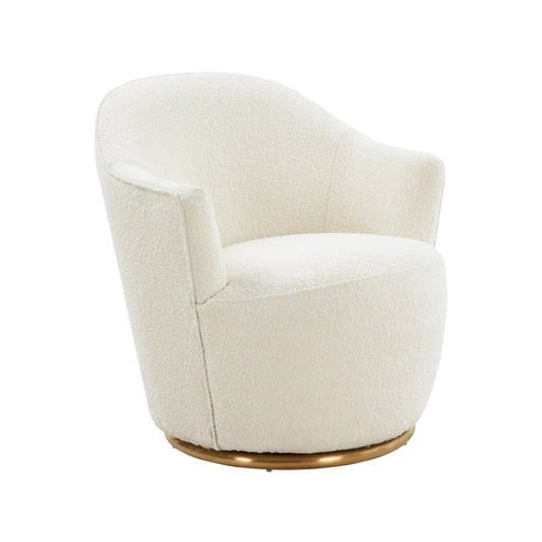 Furniture Edit Skyla Boucle Swivel Accent Occasional Chair