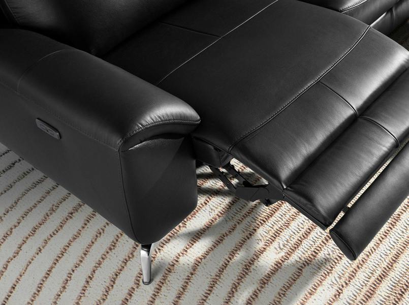Angel Cerdá Black leather relax sofa 6193/6194